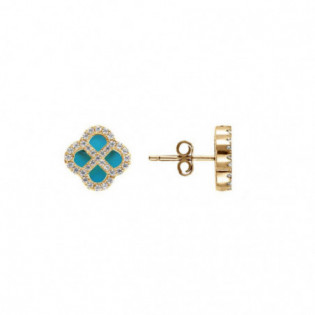 BOUCLES D'OREILLES ARGENT DORÉ TREFLE