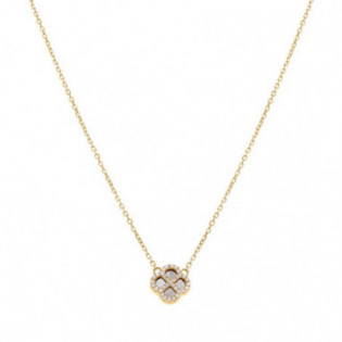 COLLIER ARGENT DORÉ PENDENTIF TREFLE