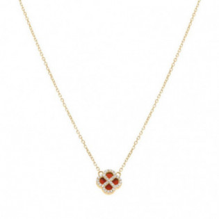 COLLIER ARGENT DORÉ PENDENTIF TREFLE