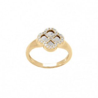 BAGUE ARGENT DORÉ TREFLE