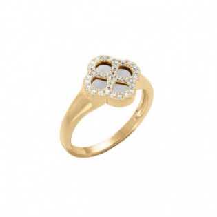 BAGUE ARGENT DORÉ TREFLE