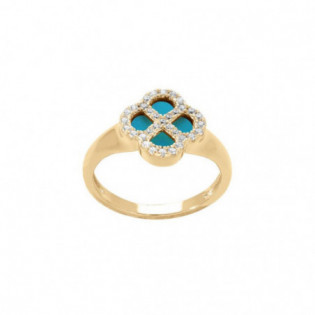 BAGUE ARGENT DORÉ TREFLE