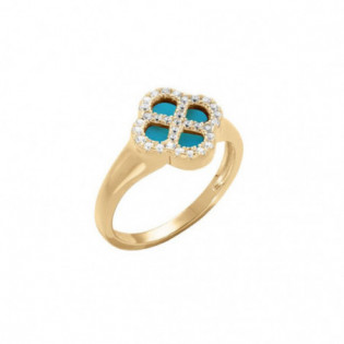 BAGUE ARGENT DORÉ TREFLE