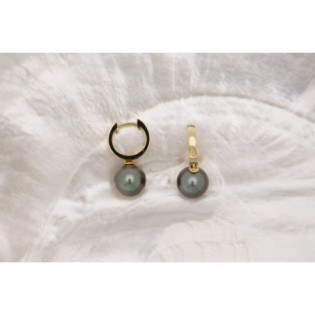 Boucles d’oreilles or et perles rondes