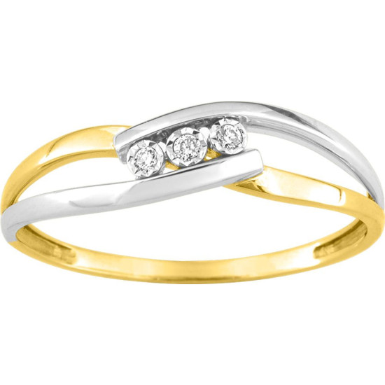 BAGUE OR DIAMANTS BICOLORE