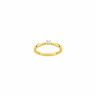 SOLITAIRE OR JAUNE DIAMANT SYNTHETIQUE