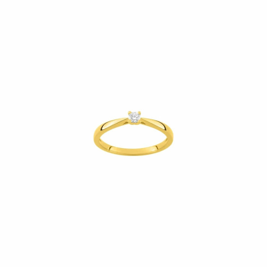 SOLITAIRE OR JAUNE DIAMANT SYNTHETIQUE