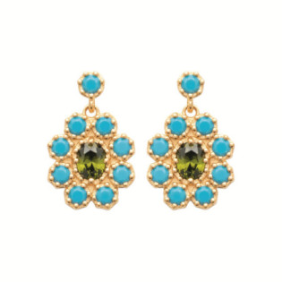 BOUCLES D'OREILLES PLAQUE  OR