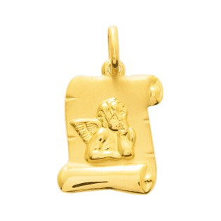 Médaille motif ange en plaqué or