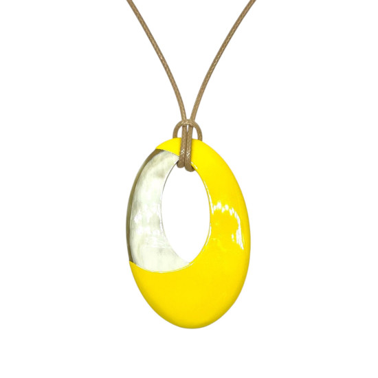 Sautoir en corne jaune Soyang