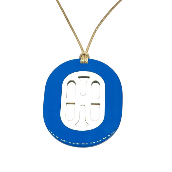 Sautoir en corne bleu Soyang