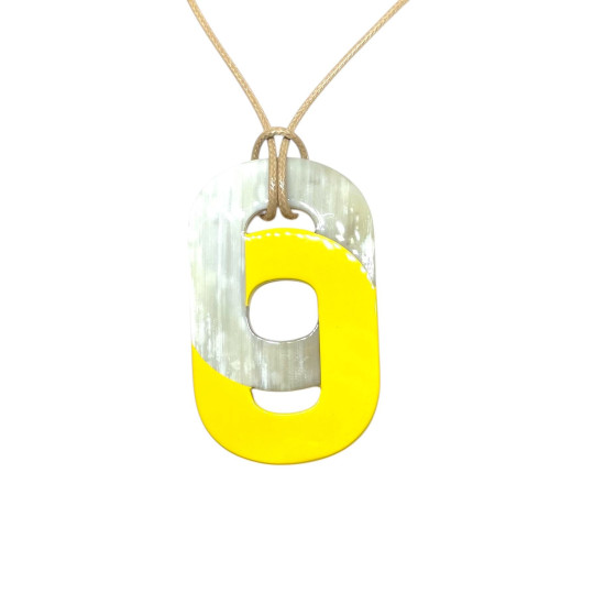 Sautoir en corne jaune Soyang