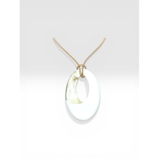 Sautoir en corne blanc Soyang