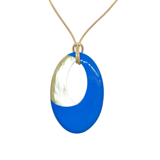 Sautoir en corne bleu Soyang