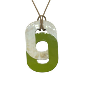 Sautoir en corne vert pois Soyang