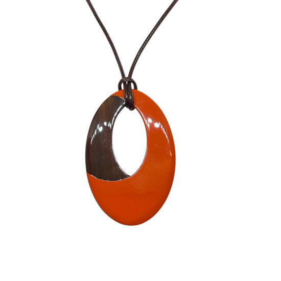 Sautoir en corne orange Soyang