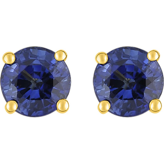 Boucles d'oreilles en or jaune et saphirs