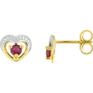 Boucles d'oreille émeraude Or Jaune