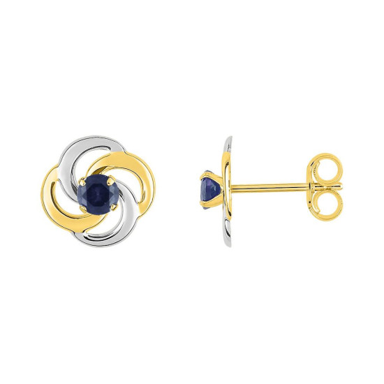 BOUCLES D'OREILLES OR ET SAPHIR
