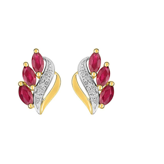 BOUCLES D'OREILLES EN OR ET RUBIS