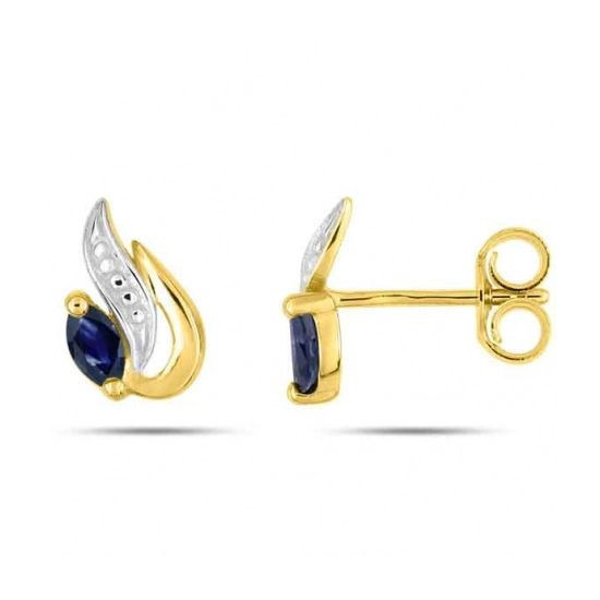 Boucles d'Oreilles Saphir Or Jaune