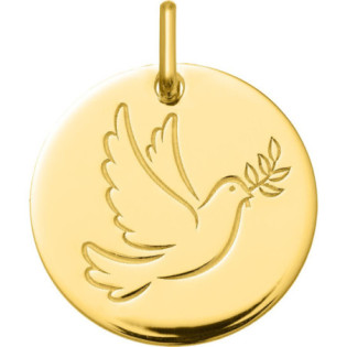 Médaille colombe en or jaune