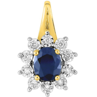 PENDENTIF SAPHIR DIAMANTS