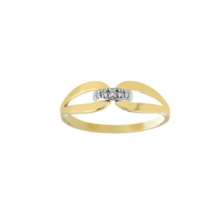BAGUE DIAMANTS BICOLORE