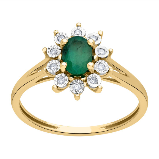 BAGUE EMERAUDE DIAMANTS