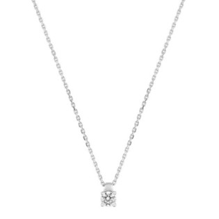 Collier or blanc & diamant synthétique