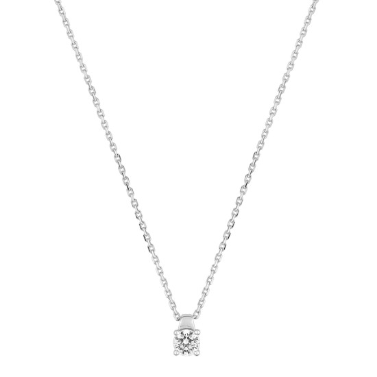 Collier or blanc & diamant synthétique