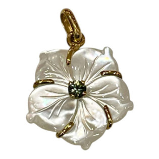 PENDENTIF OR ET NACRE