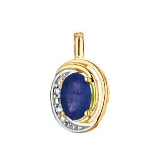 PENDENTIF SAPHIR ET DIAMANT