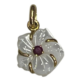PENDENTIF OR ET NACRE