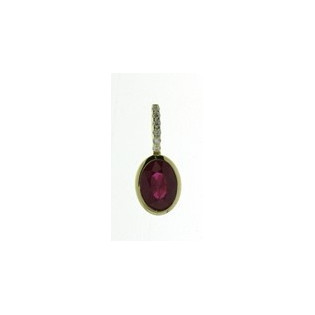 PENDENTIF RUBIS ET DIAMANTS