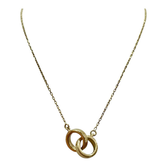 Collier deux anneaux entrelacés Or jaune