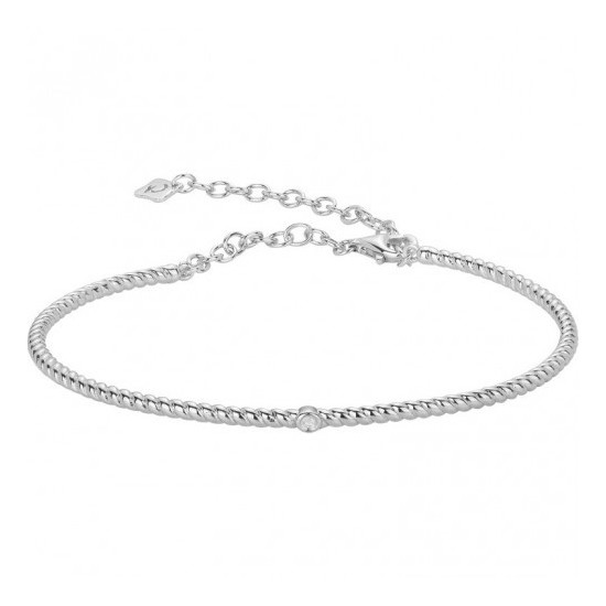 Bracelet Femme Argent Rhodié & Diamant