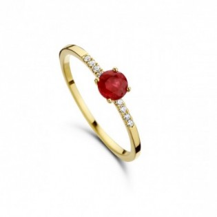SOLITAIRE RUBIS ACCOMPAGNE DIAMANTS