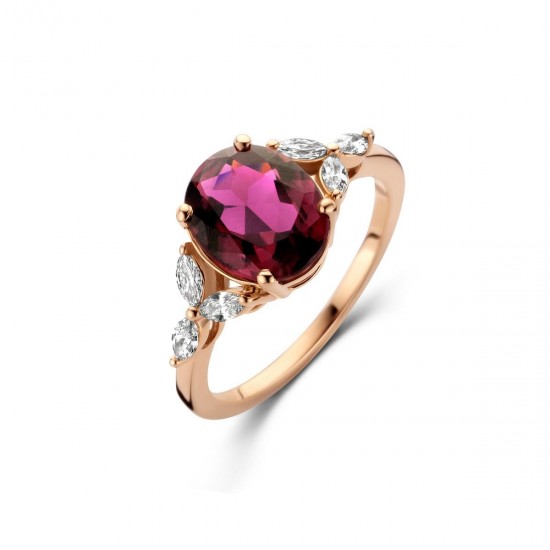 BAGUE OR DIAMANTS TOURMALINE