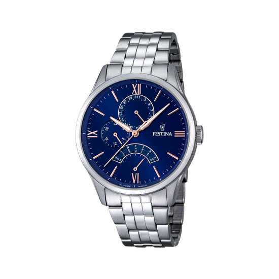 MONTRE FESTINA RETRO F16822/3 BLEU, BRACELET EN ACIER, HOMME